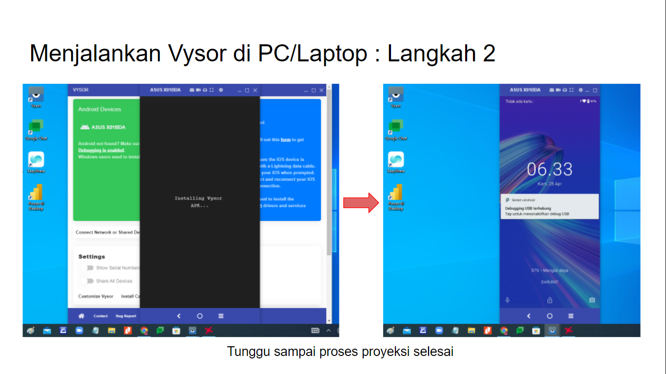Proyeksi Layar HP Ke PC dan Laptop : Screen Mirroring Menggunakan Vysor